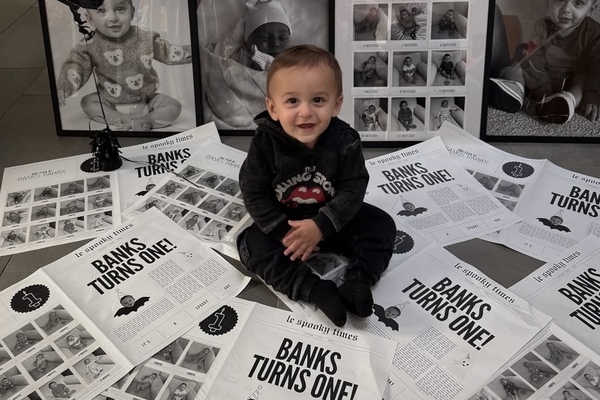 Free Canva template for baby newspaper. DIY birthday newspaper ideas.