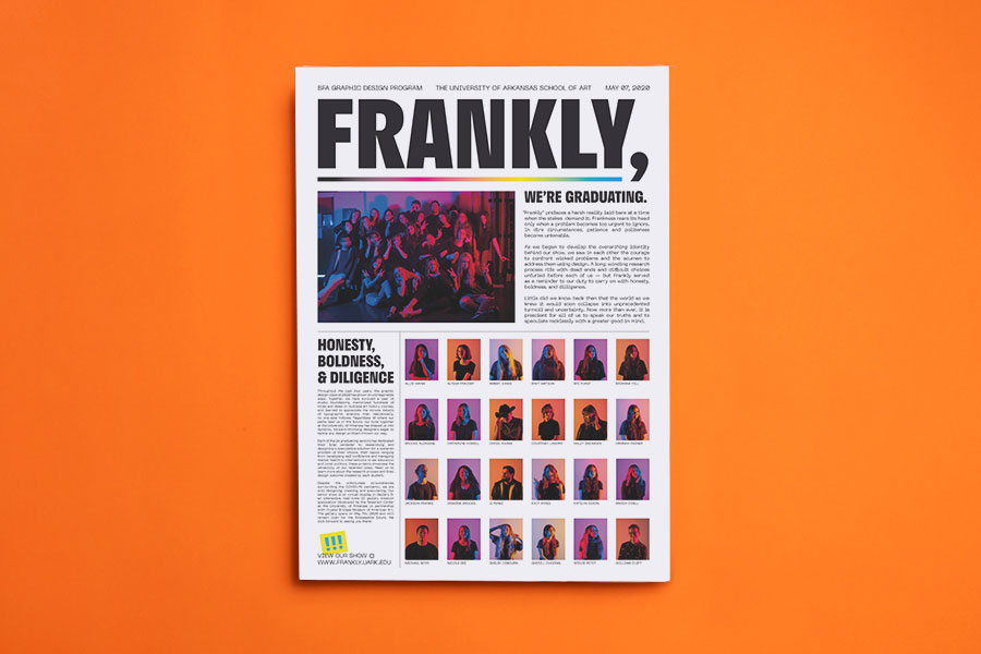 University of Arkansas — BFA Graphic Design graduate catalogue printed by Newspaper Club