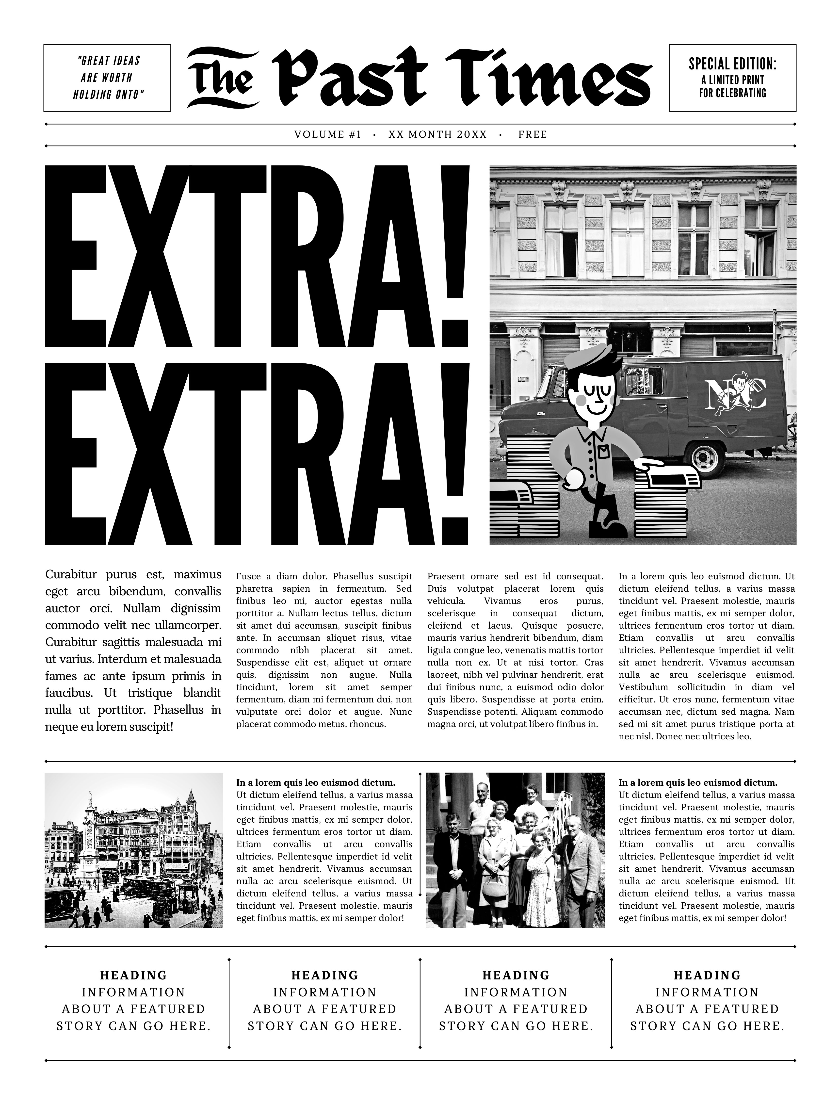 Front cover of Vintage Tabloid template