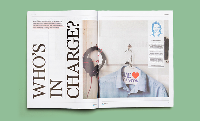 C Space tabloid on green background