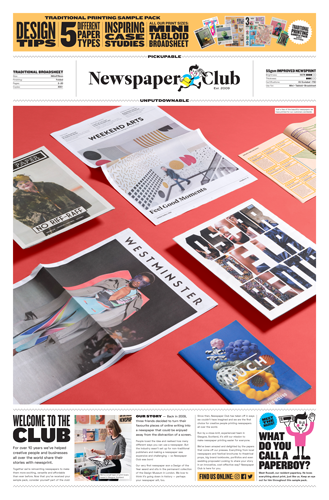 Front cover of Traditional Broadsheet 55gsm PDF sample